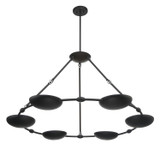 George Kovacs - P1316-076 - Six Light Chandelier - Undertas - Textured Black