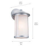 Kichler - 59100BA - One Light Outdoor Wall Mount - Lombard - Brushed Aluminum