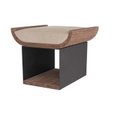 Arteriors - GDFOI01 - Stool - Bookstack - Natural Linen/Whitewash Wood/Gunmetal Iron