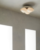 Arteriors - DA49004 - Three Light Flushmount - Glaze - Ivory Stained Crackle