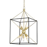 Hudson Valley - 8916-AGB - Nine Light Pendant - Glendale - Aged Brass/Black