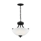 Generation Lighting. - 7716502-112 - Two Light Semi-Flush Convertible Pendant - Geary - Midnight Black