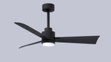 Matthews Fan Company - AKLK-BK-BN-42 - 42"Ceiling Fan - Alessandra - LK - Matte Black