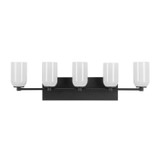 Kuzco Lighting - VL57732-BK/GO - Five Light Vanity - Nola - Black/Glossy Opal Glass