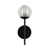 Kuzco Lighting - EW78513-BK/CR - LED Exterior Wall Mount - Claremont - Black/Clear Ribbed Glass