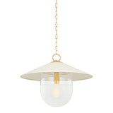 Mitzi - H926701L-AGB/SCR - One Light Pendant - Ressi - Aged Brass/Soft Cream