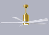 Matthews Fan Company - PA5-BRBR-MWH-60 - 60"Ceiling Fan - Patricia - Brushed Brass