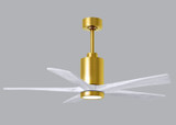 Matthews Fan Company - PA5-BRBR-MWH-52 - 52"Ceiling Fan - Patricia - Brushed Brass