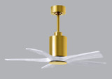 Matthews Fan Company - PA5-BRBR-MWH-42 - 42"Ceiling Fan - Patricia - Brushed Brass