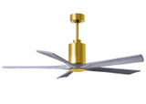 Matthews Fan Company - PA5-BRBR-BW-60 - 60"Ceiling Fan - Patricia - Brushed Brass