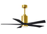 Matthews Fan Company - PA5-BRBR-BK-52 - 52"Ceiling Fan - Patricia - Brushed Brass