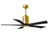 Matthews Fan Company - PA5-BRBR-BK-52 - 52"Ceiling Fan - Patricia - Brushed Brass