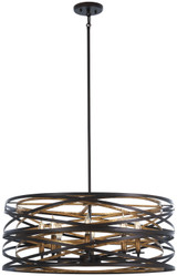 Minka-Lavery - 4678-111 - Eight Light Pendant - Vortic Flow - Dark Bronze W/Mosaic Gold Inte