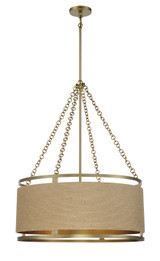 Minka-Lavery - 3866-695 - Six Light Pendant - Windward Passage - Soft Brass