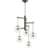 ET2 - E25158-BKNAB - LED Pendant - Nucleus - Black / Natural Aged Brass
