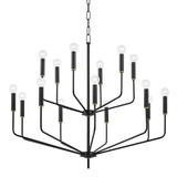 Mitzi - H516815-AGB/SBK - 15 Light Chandelier - Bailey - Aged Brass/Soft Black