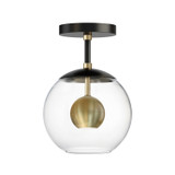 ET2 - E25150-BKNAB - LED Flush Mount - Nucleus - Black / Natural Aged Brass