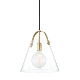 Mitzi - H162701L-AGB - One Light Pendant - Karin - Aged Brass