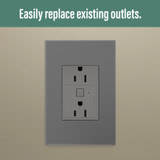 Legrand - WNAR153M1 - Plus-Sized 15A Outlet - Adorne - Magnesium