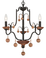 Minka-Lavery - 2663-723 - Three Light Chandelier - Colonial Charm - Old World Bronze W/Walnut Acce