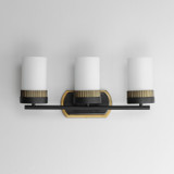 Maxim - 32652SWBKAB - Three Light Bath Vanity - Ruffles - Black / Antique Brass