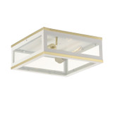 Maxim - 30059CLWTGLD - Two Light Outdoor Flush Mount - Neoclass - White/Gold