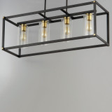 Maxim - 2644BKAB - Four Light Linear Pendant - Capitol - Black / Antique Brass