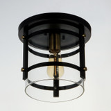 Maxim - 2641BKAB - One Light Flush Mount - Capitol - Black / Antique Brass