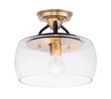Maxim - 26129CLBZAB - One Light Semi-Flush Mount - Goblet - Bronze / Antique Brass