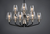 Maxim - 26127CLBKSN - Nine Light Chandelier - Goblet - Black / Satin Nickel