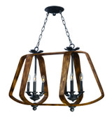Maxim - 20927BWIO - Six Light Chandelier - Road House - Barn Wood / Iron Ore