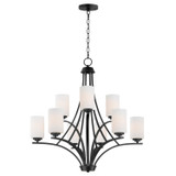 Maxim - 20036SWBK - Nine Light Chandelier - Deven - Black