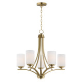 Maxim - 20035SWSBR - Five Light Chandelier - Deven - Satin Brass