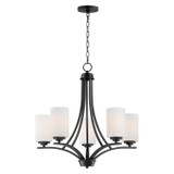 Maxim - 20035SWBK - Five Light Chandelier - Deven - Black
