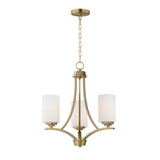 Maxim - 20033SWSBR - Three Light Chandelier - Deven - Satin Brass