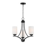 Maxim - 20033SWBK - Three Light Chandelier - Deven - Black