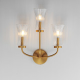 Maxim - 16153CRNAB - Three Light Wall Sconce - Camelot - Natural Aged Brass