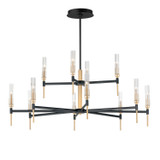 Maxim - 16129CLBKAB - LED Chandelier - Flambeau - Black / Antique Brass
