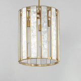 Maxim - 12802CZNAB - Three Light Foyer Pendant - Miramar - Capiz / Natural Aged Brass