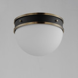 Maxim - 12419SWBKWBR - One Light Flush Mount - Duke - Black/Weathered Brass