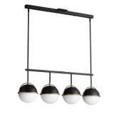 Maxim - 12414SWBKWBR - Four Light Linear Pendant - Duke - Black/Weathered Brass