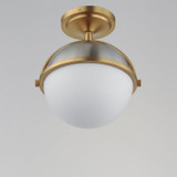 Maxim - 12410SWSNSBR - One Light Semi Flush Mount - Duke - Satin Nickel / Satin Brass