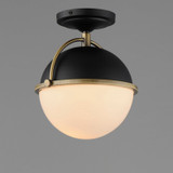 Maxim - 12410SWBKWBR - One Light Semi Flush Mount - Duke - Black/Weathered Brass