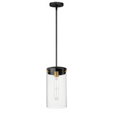 Maxim - 12408CLBKSBR - One Light Pendant - Pinn - Black / Satin Brass