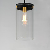 Maxim - 12408CLBKSBR - One Light Pendant - Pinn - Black / Satin Brass