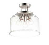 Maxim - 12271CDSN - Three Light Semi-Flush Mount - Acadia - Satin Nickel
