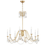 Maxim - 12168GL/CRY - Eight Light Chandelier - Plumette - Gold Leaf