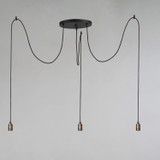 Maxim - 12123BKAB - Three Light Pendant - Early Electric - Black / Antique Brass