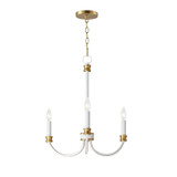 Maxim - 11373WWTGL - Three Light Chandelier - Charlton - Weathered White/Gold Leaf