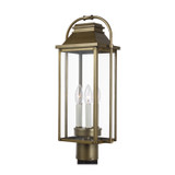 Visual Comfort Studio - OL13207PDB - Three Light Post Lantern - Wellsworth - Painted Distressed Brass